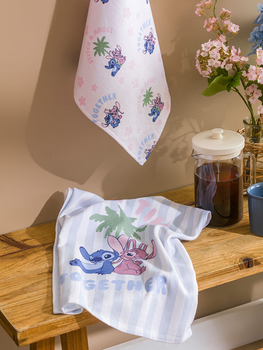 Karışık Lilo ve Stitch Baskılı Kurulama Bezi 2'li 40x50 cm-1