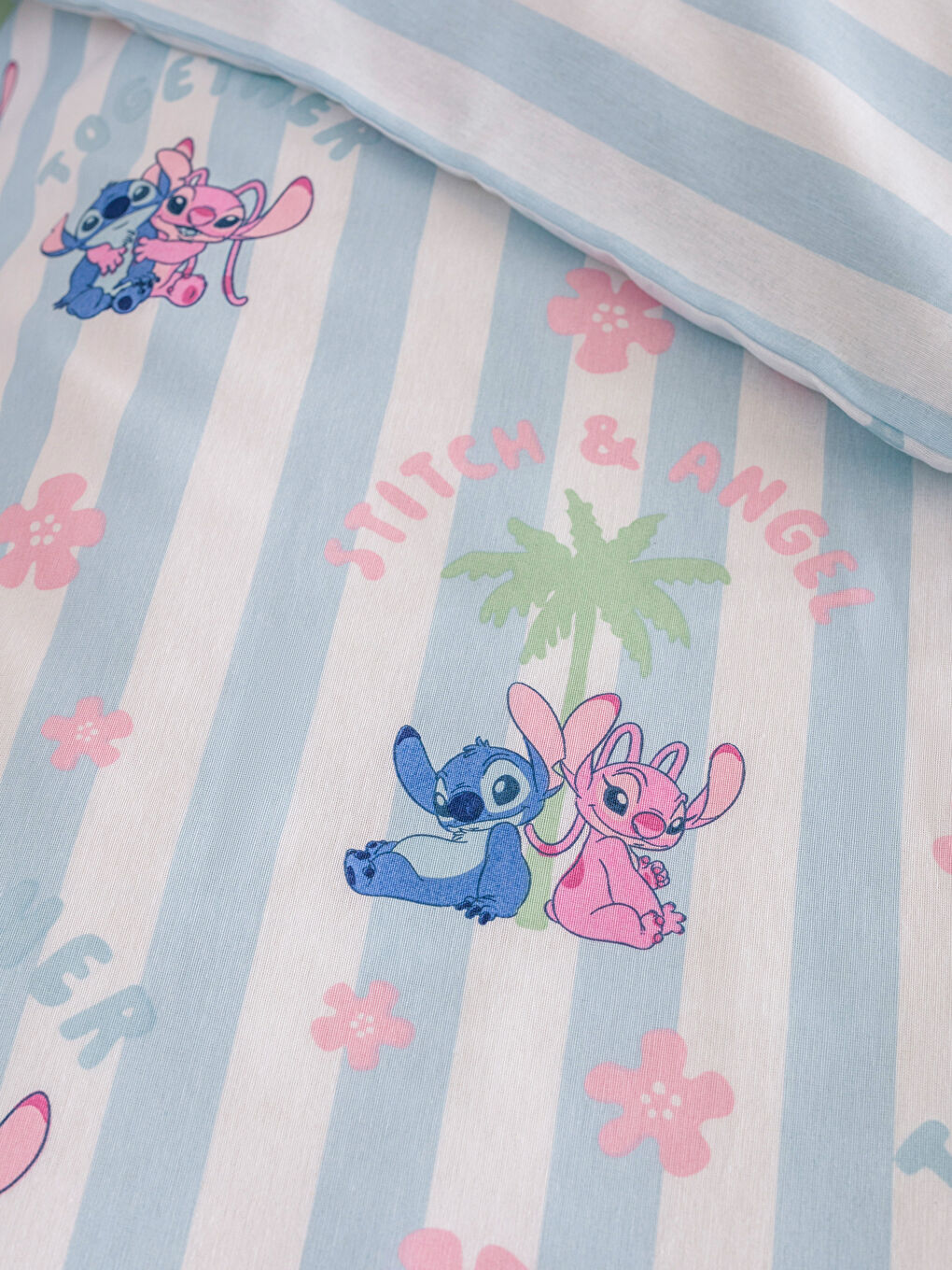 Karışık Lilo ve Stitch Baskılı Tek Kişilik Nevresim Seti-4