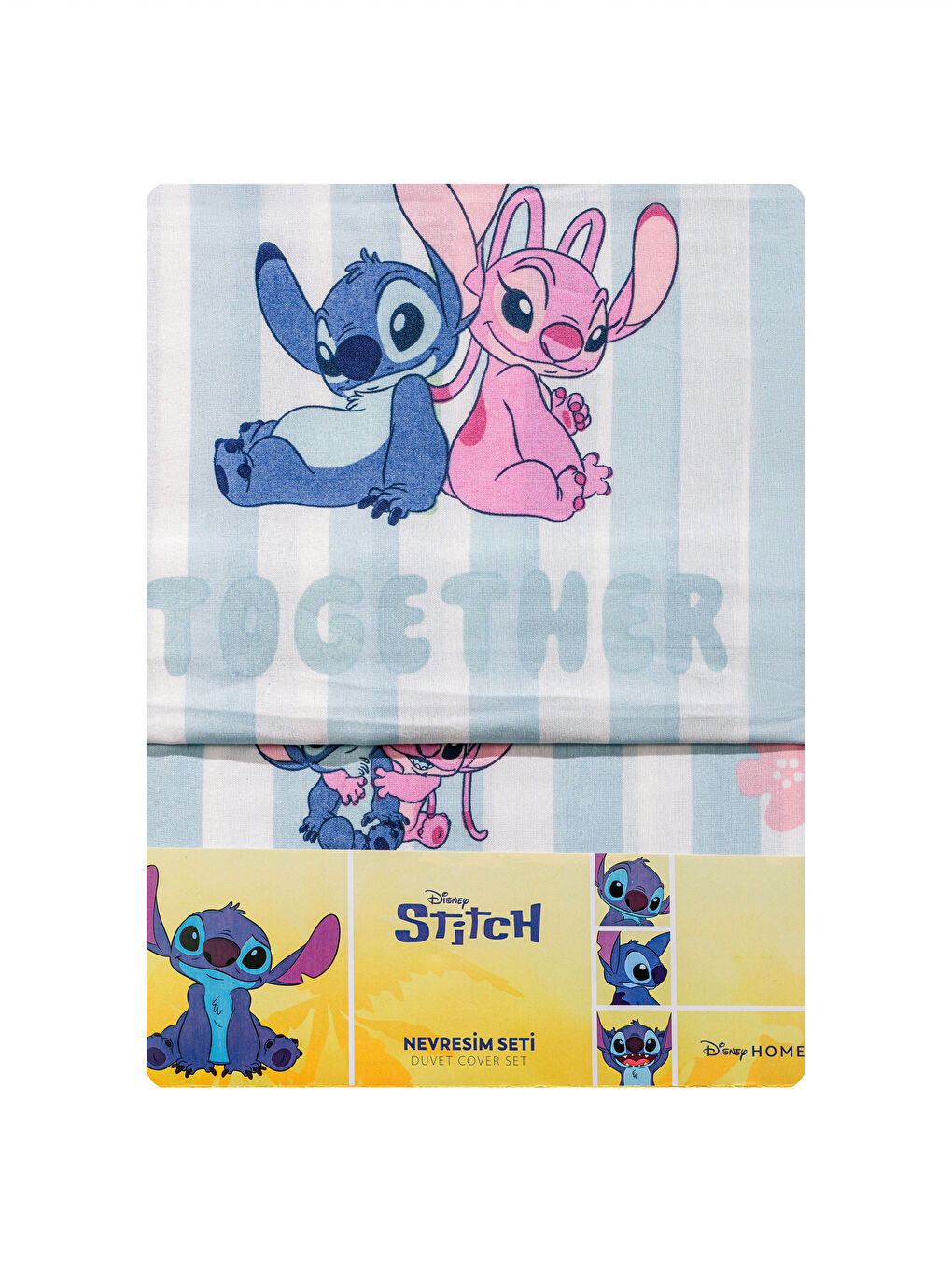 Karışık Lilo ve Stitch Baskılı Tek Kişilik Nevresim Seti-6