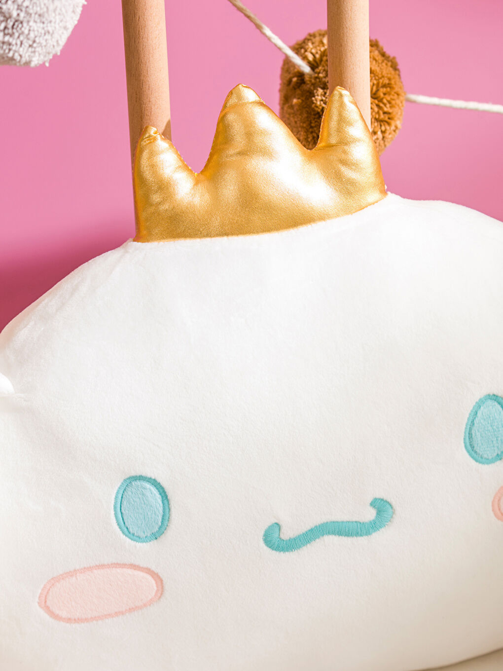 Beyaz Cinnamorol Baskılı Bebek Kırlent 37 cm-2