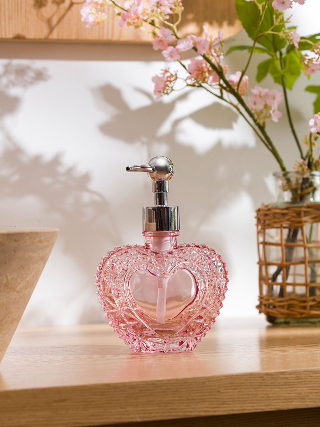 Heart-Shaped Glass Soap Dispenser