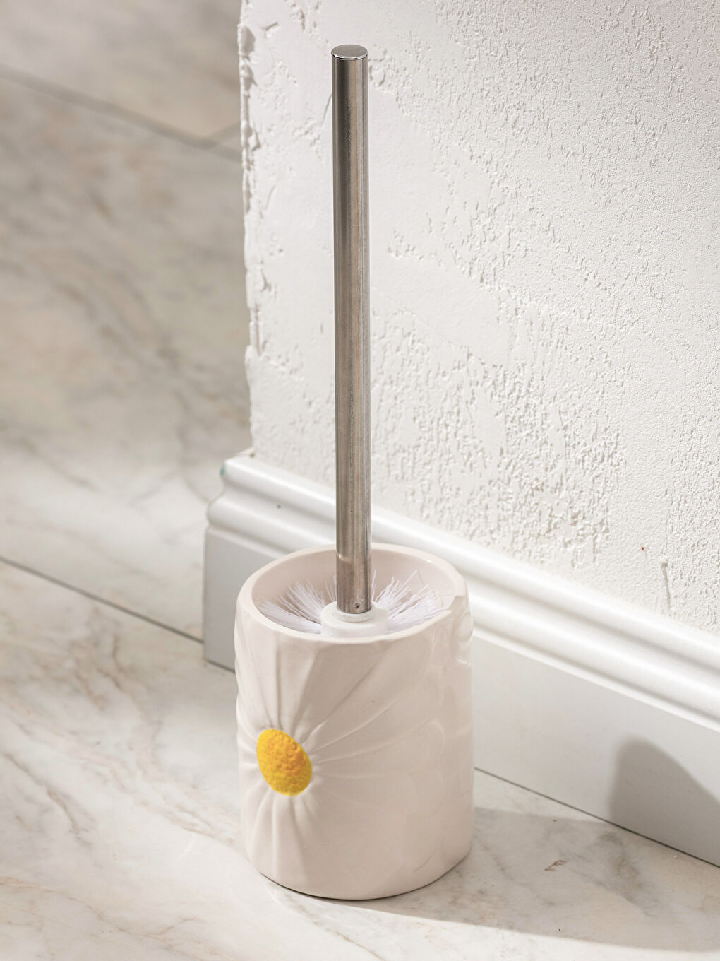 Çiçek Figürlü Seramik Tuvalet Fırçası-1