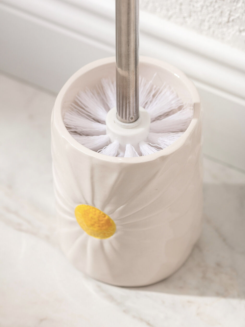 Çiçek Figürlü Seramik Tuvalet Fırçası-2