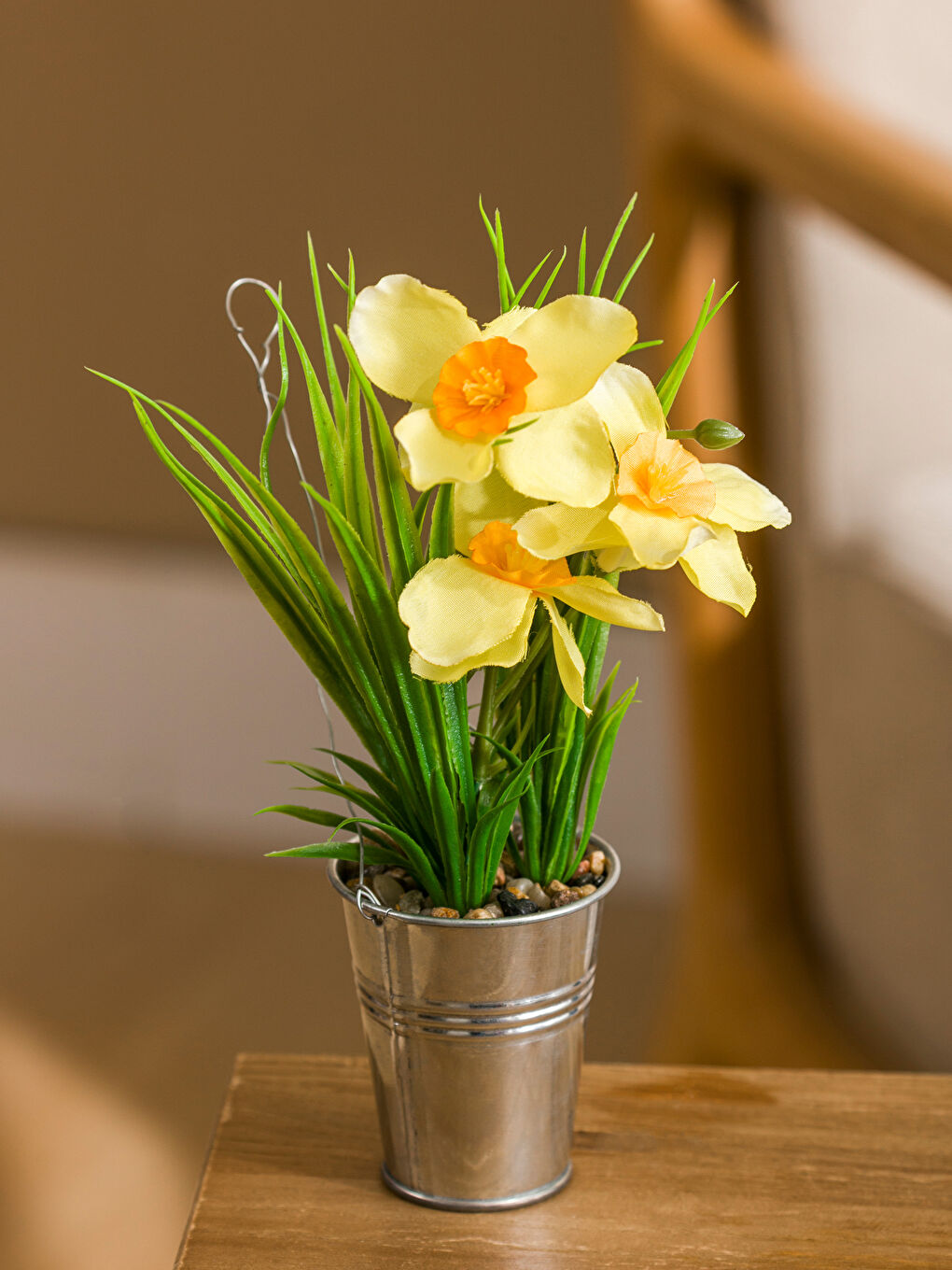 Karışık Dekoratif Saksılı Yapay Çiçek 20 cm-1