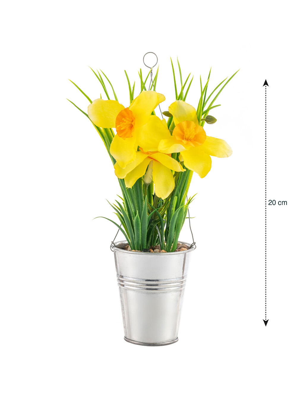 Karışık Dekoratif Saksılı Yapay Çiçek 20 cm-4