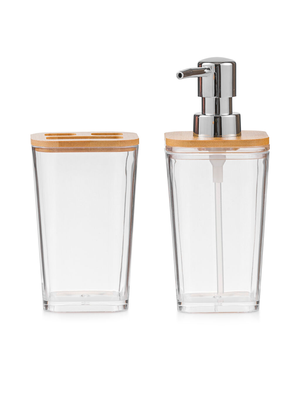 Karışık Ahşap Kapaklı Banyo Seti 2'li-3