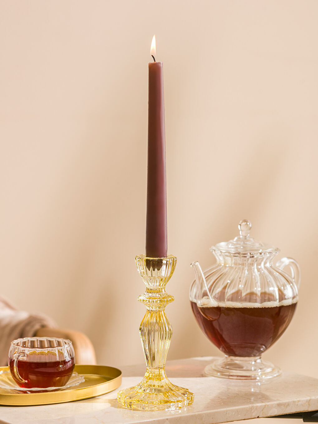 Glass Candle Holder 16 cm