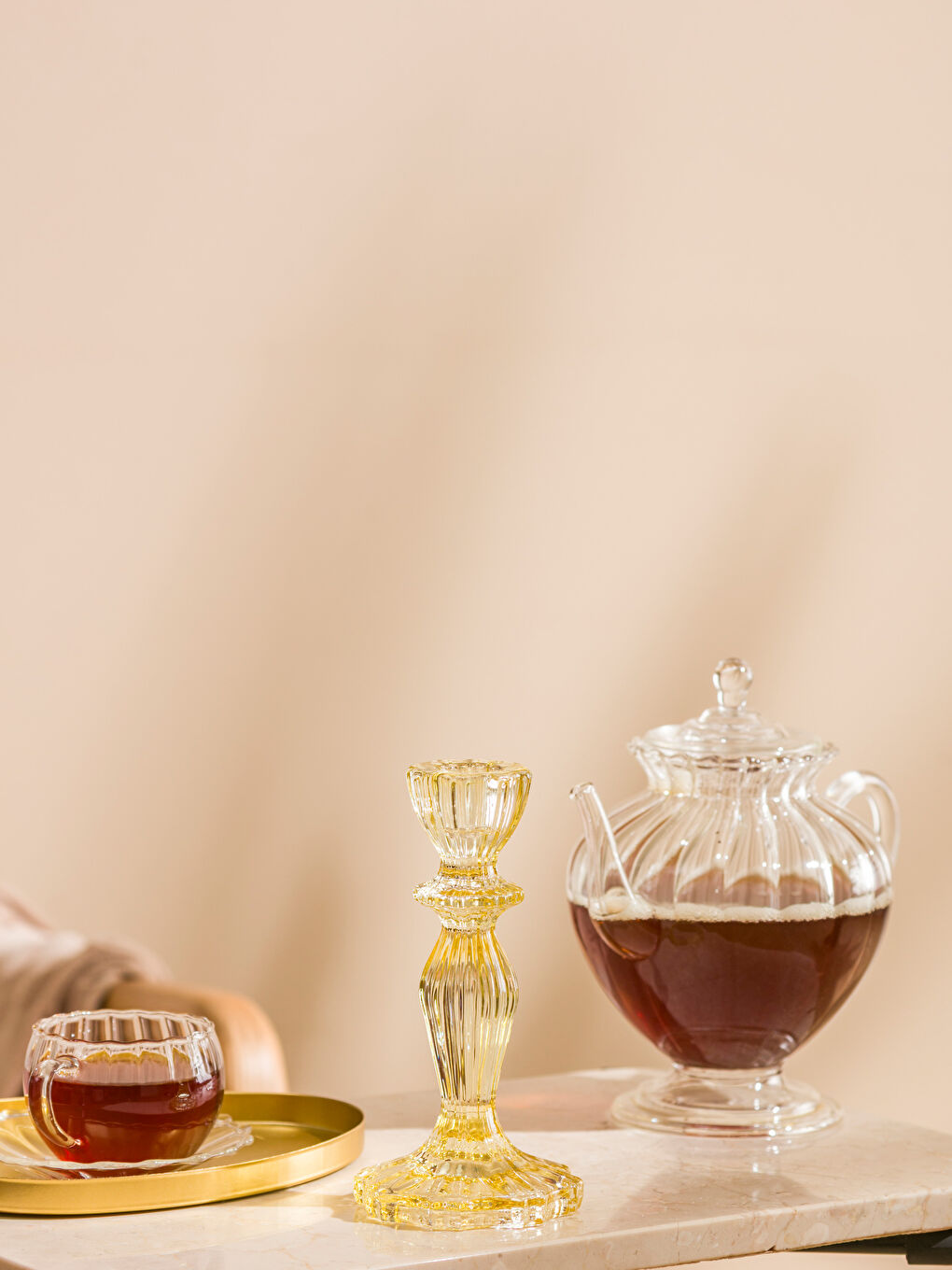 Glass Candle Holder 16 cm-1