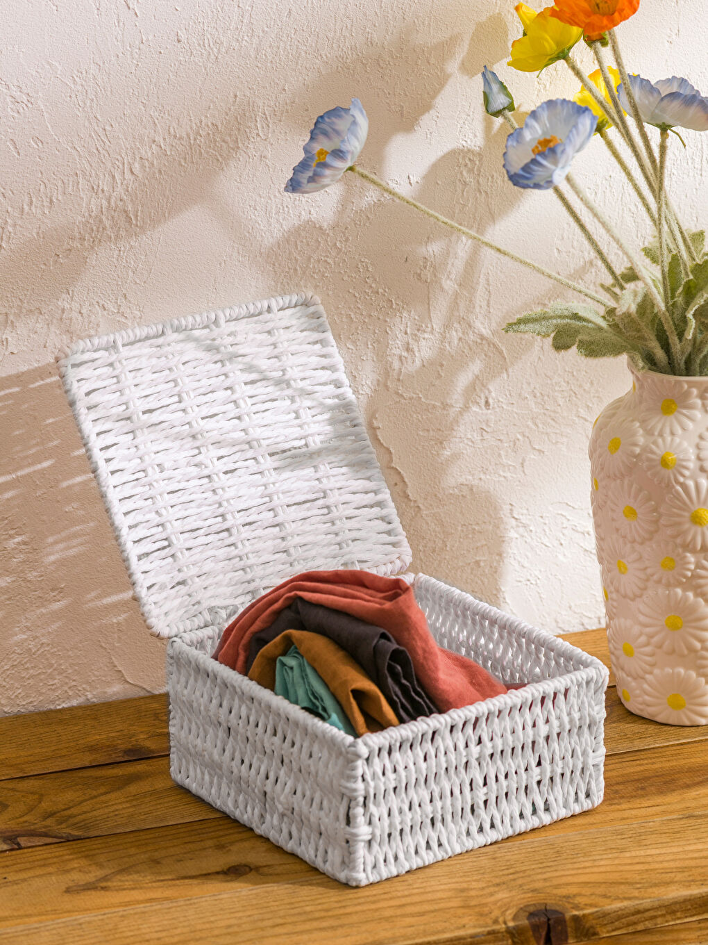 Kahverengi Dekoratif Hasır Sepet 27 cm