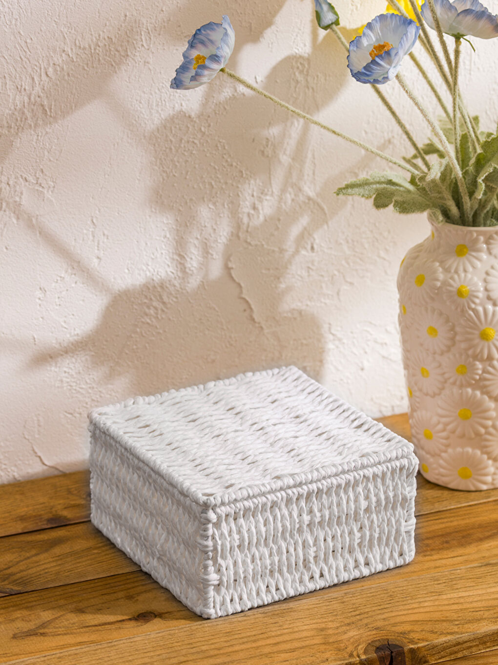 Kahverengi Dekoratif Hasır Sepet 27 cm-1