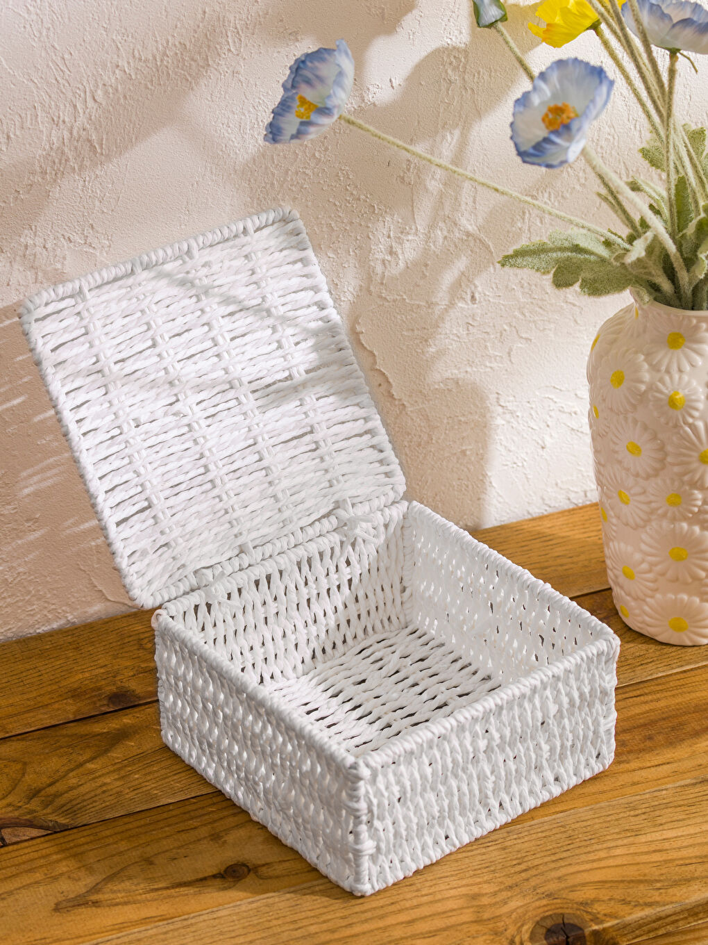 Kahverengi Dekoratif Hasır Sepet 27 cm-2