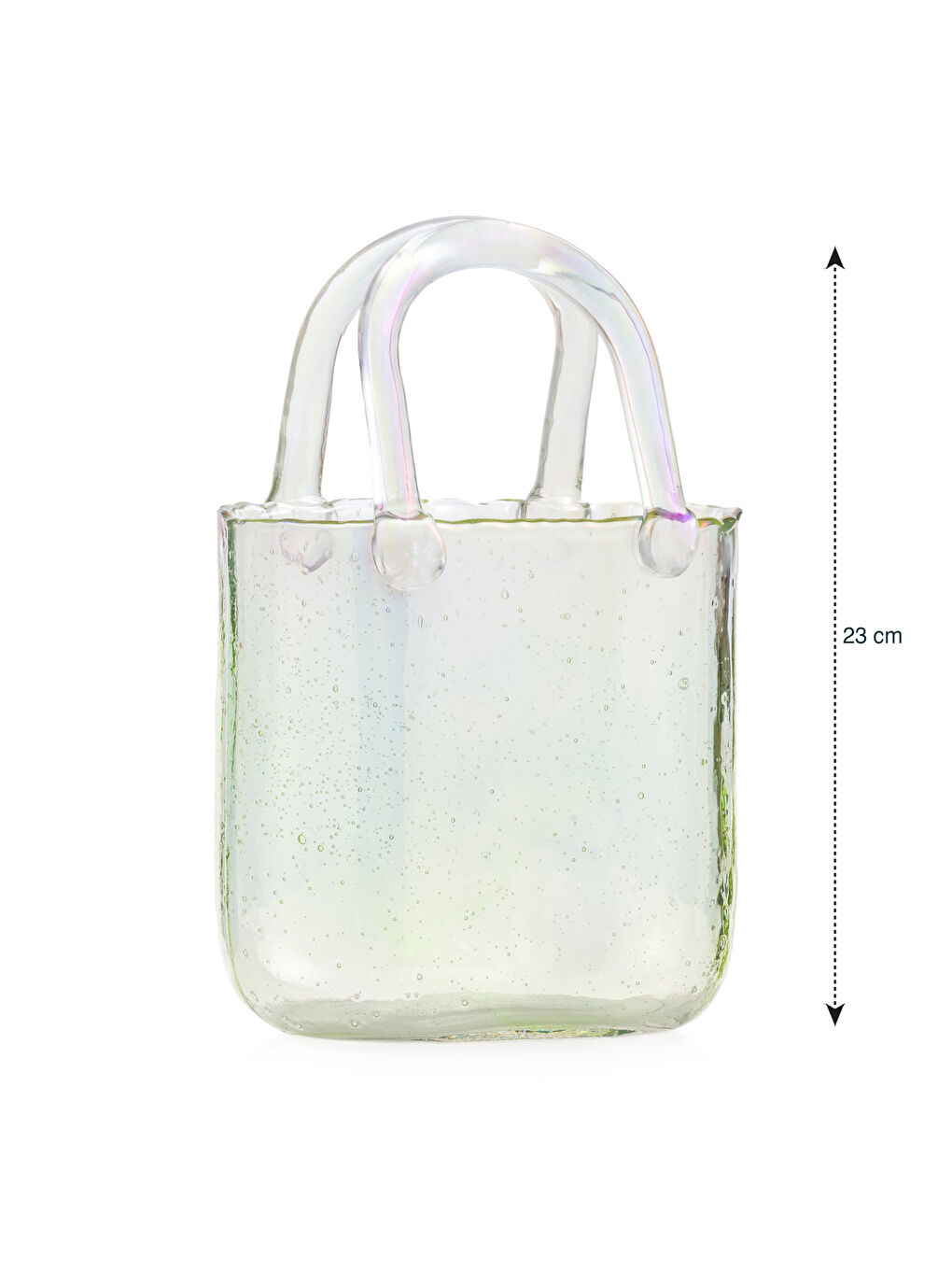 Renksiz Çanta Figürlü Cam Vazo-3