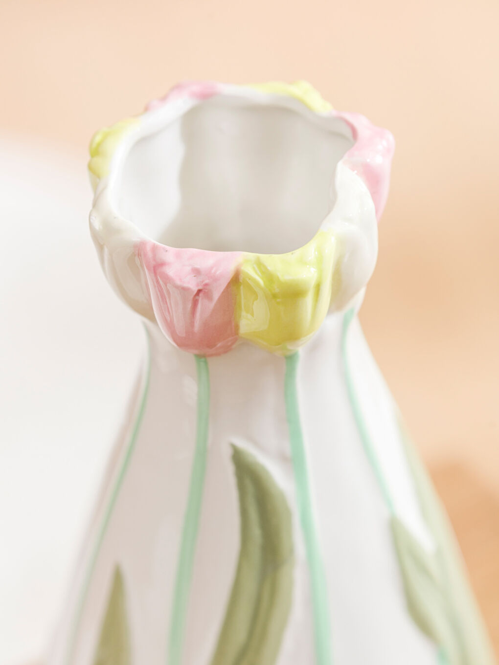 Flower Figured Ceramic Vase 20 cm-2