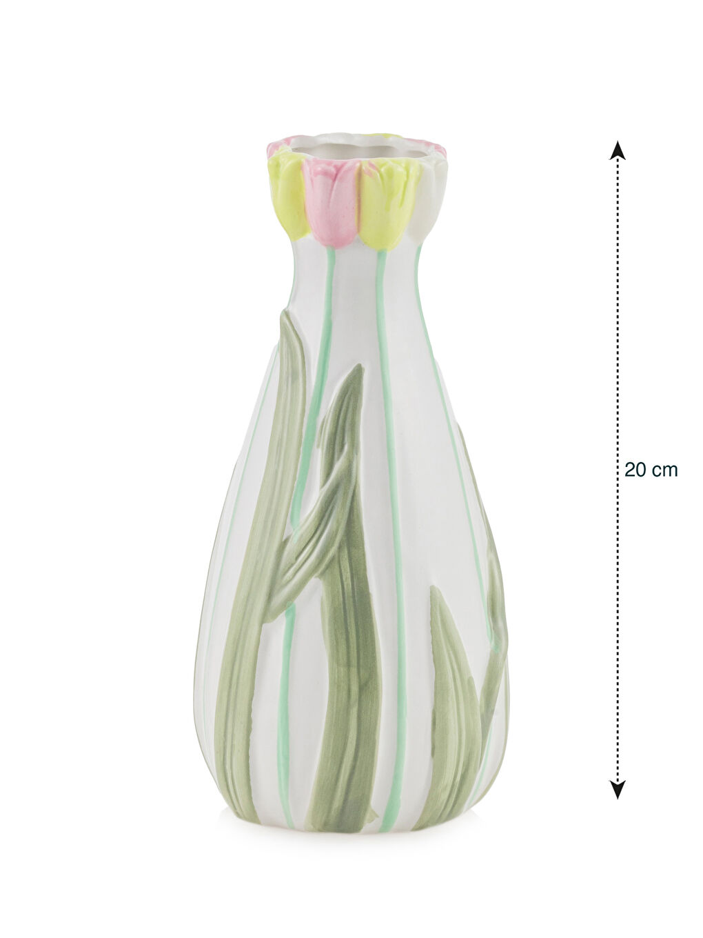 Flower Figured Ceramic Vase 20 cm-3