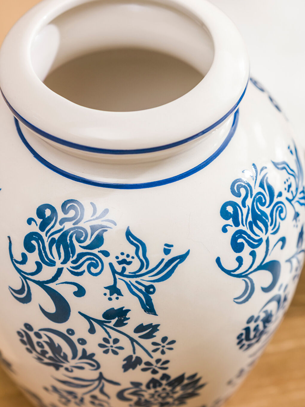 Mavi Desenli Seramik Vazo 18 cm-2