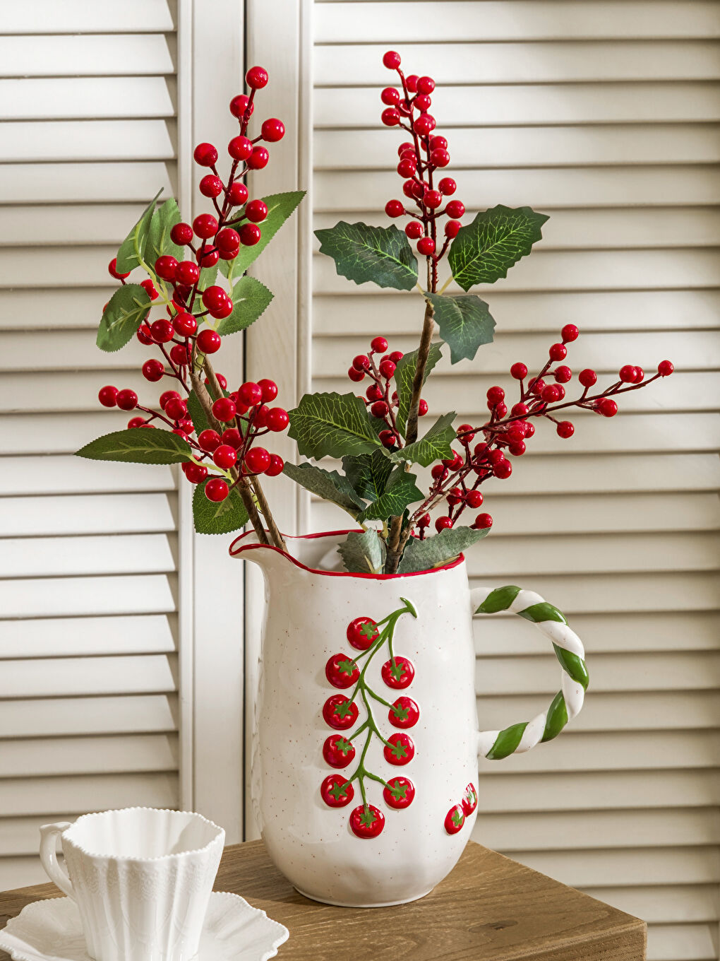 Karışık Domates Baskılı Seramik Vazo