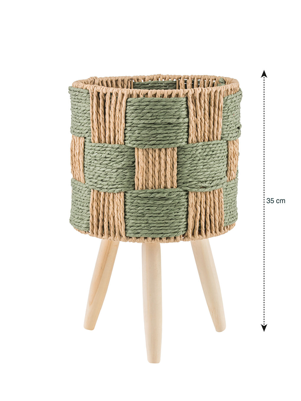 أصيص زهور مزخرف من الخوص مع قاعدة 35 سم-3