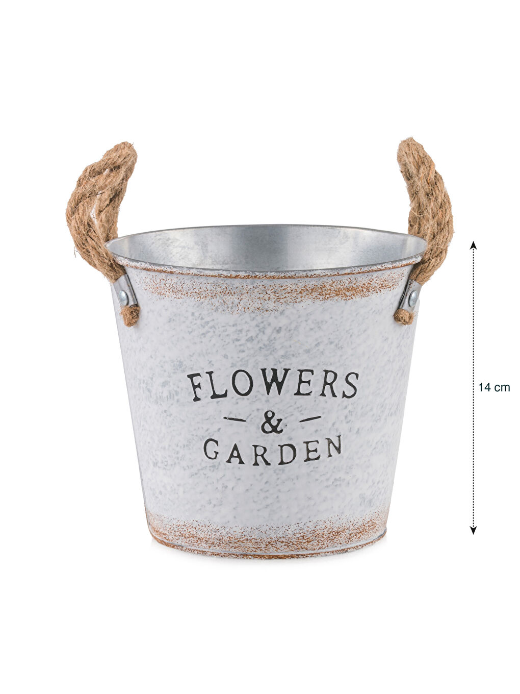 Decorative Metal Flowerpot 14 cm-3