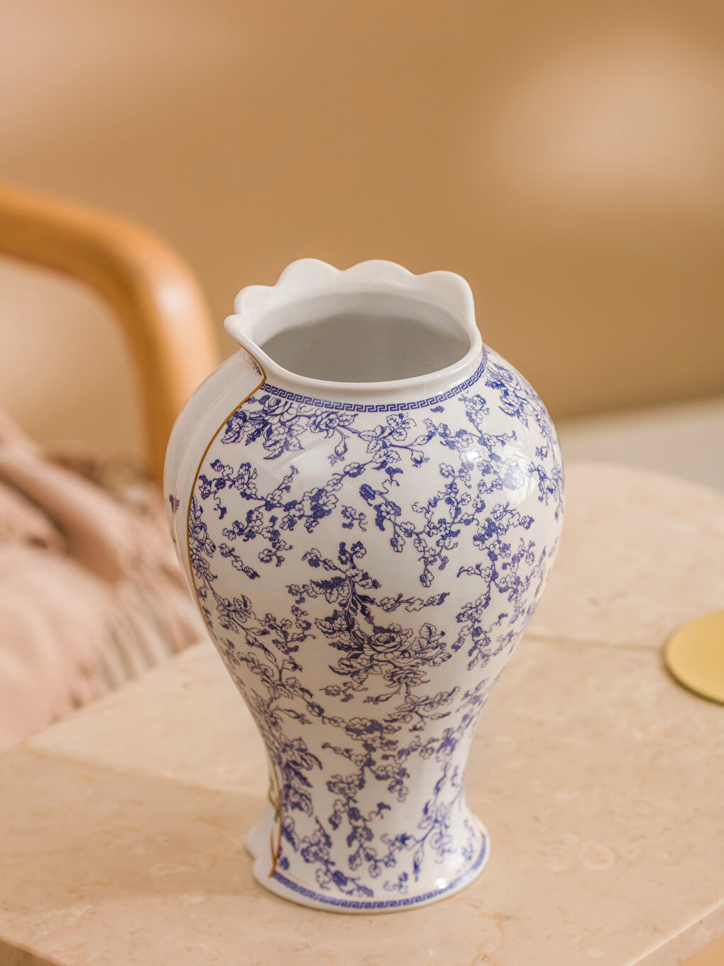 Karışık Kuş Baskılı Seramik Vazo 20 cm-2