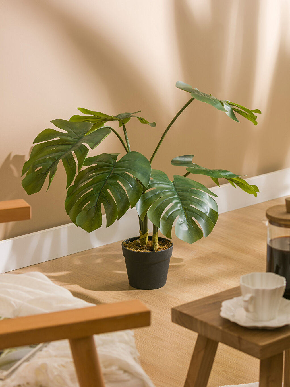 Karışık Saksılı Dekoratif Yapay Çiçek 60 cm-1