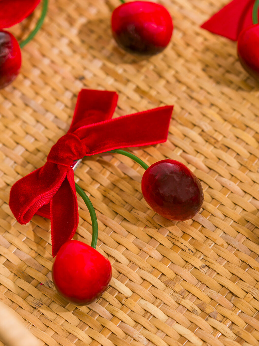 Karışık Kiraz Figürlü Kadın Saç Tokası 4'lü-2