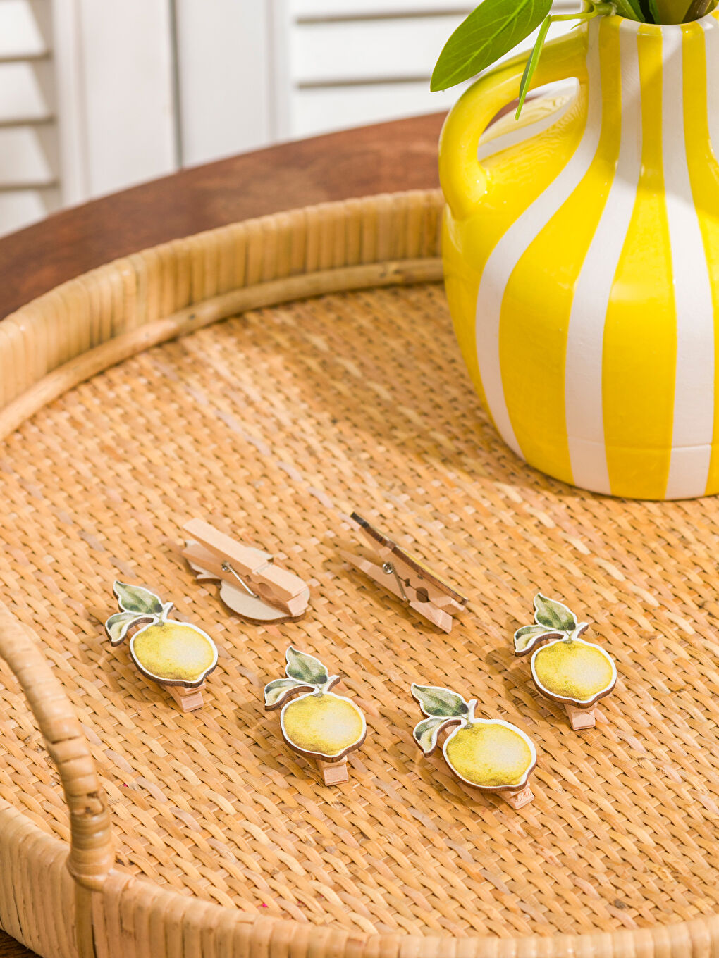 Karışık Limon Fİgürlü Ahşap Mandal