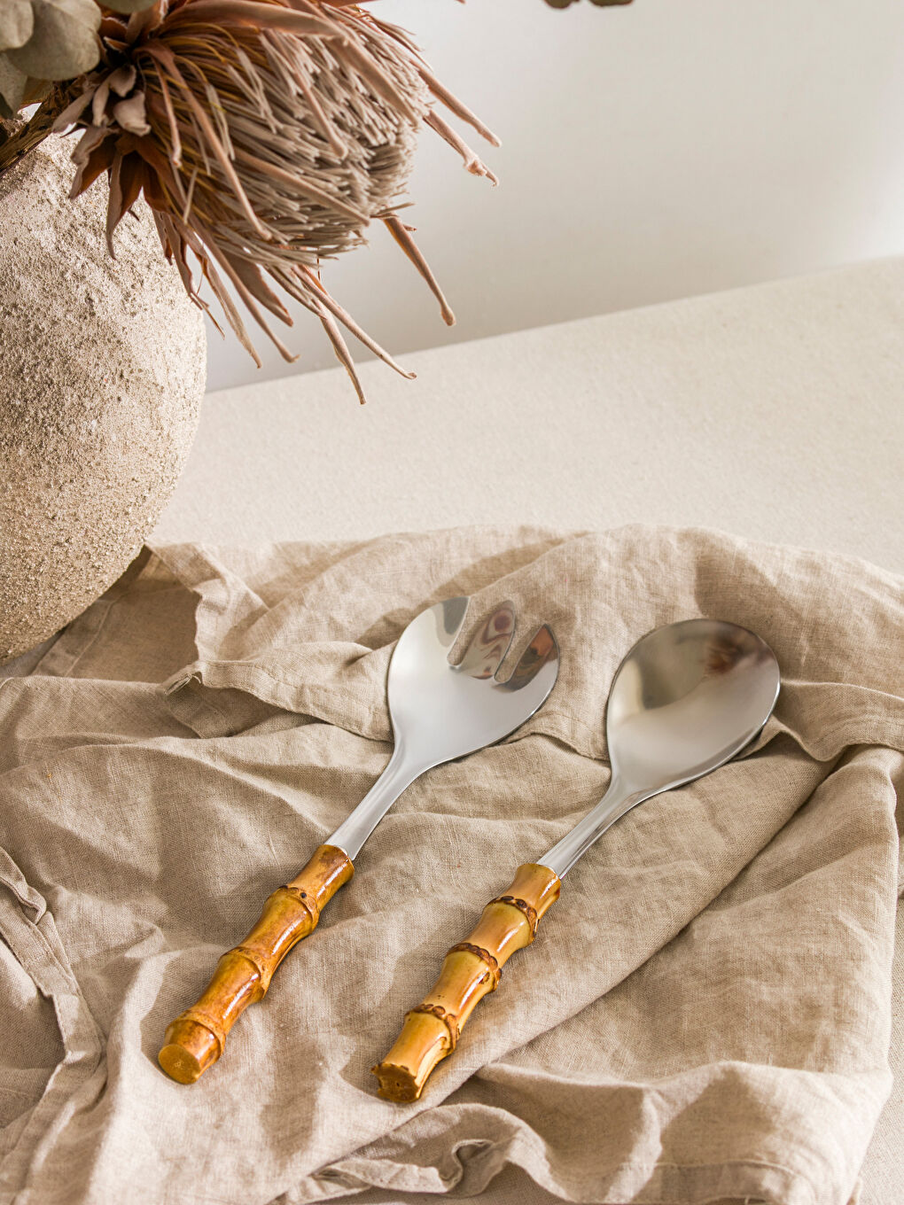 Siyah Ahşap Saplı Metal Servis Gereci 2'li