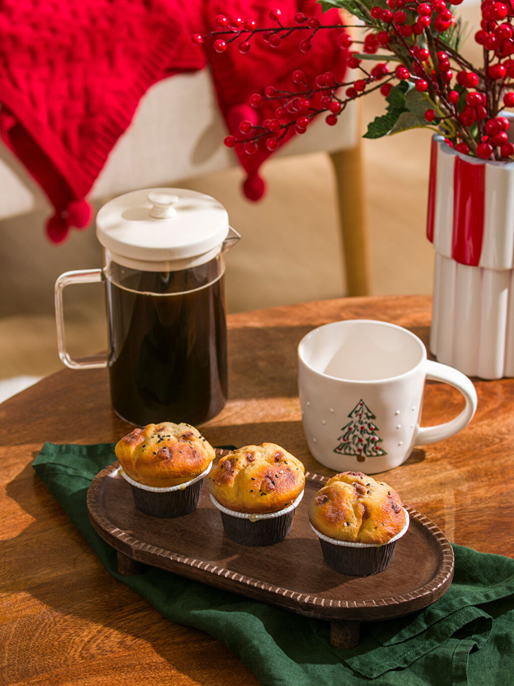 Kahverengi Ahşap Ayaklı Sunumluk 29 cm