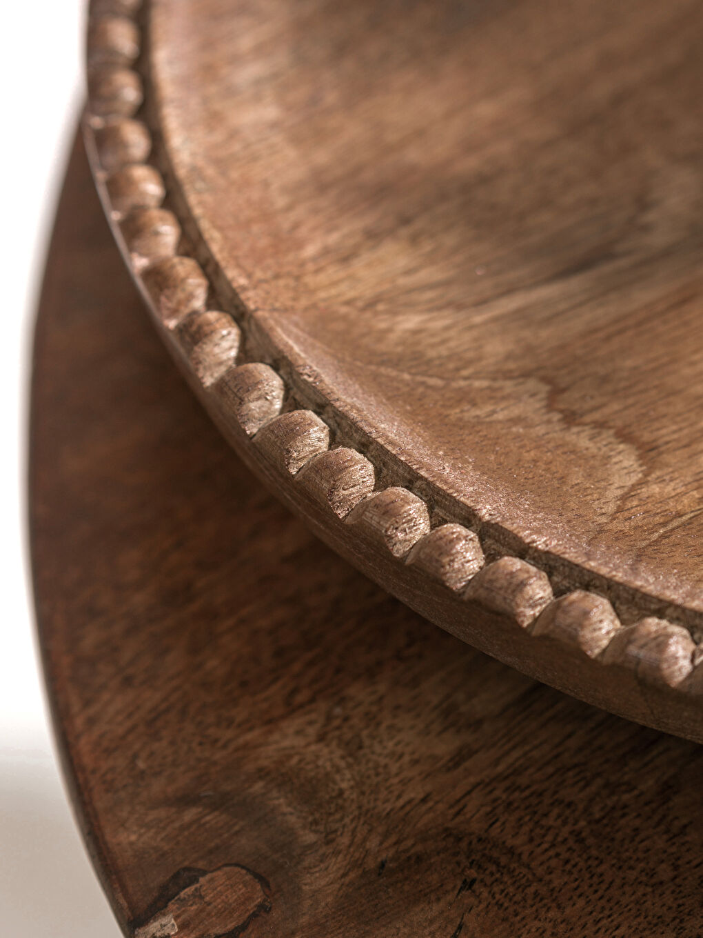 Kahverengi Döner Ayaklı Ahşap Sunumluk 24 cm-2