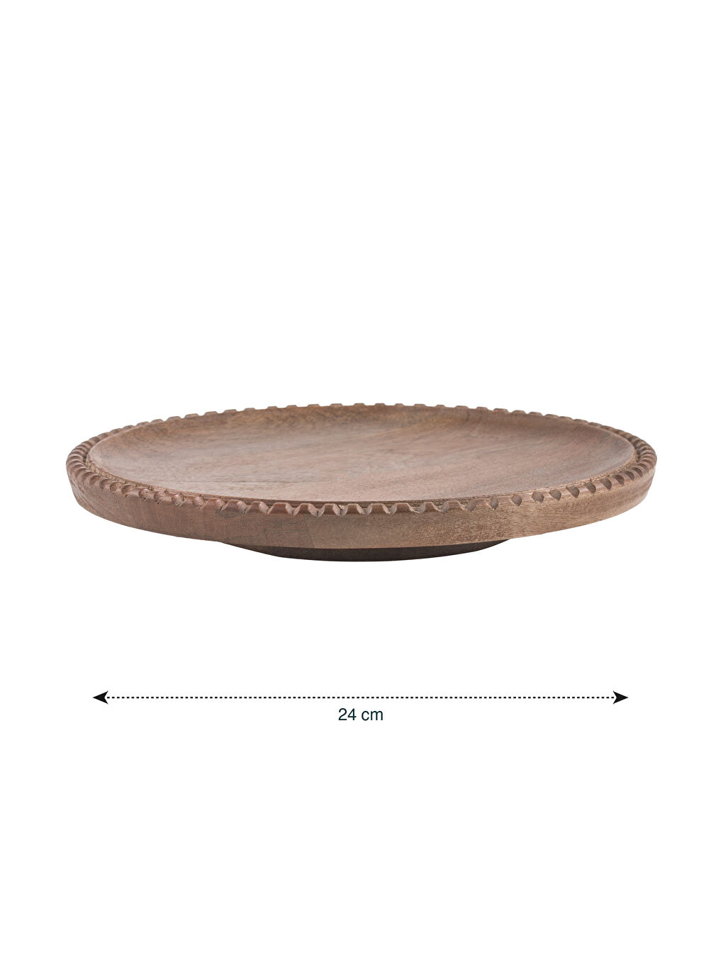 Kahverengi Döner Ayaklı Ahşap Sunumluk 24 cm-4