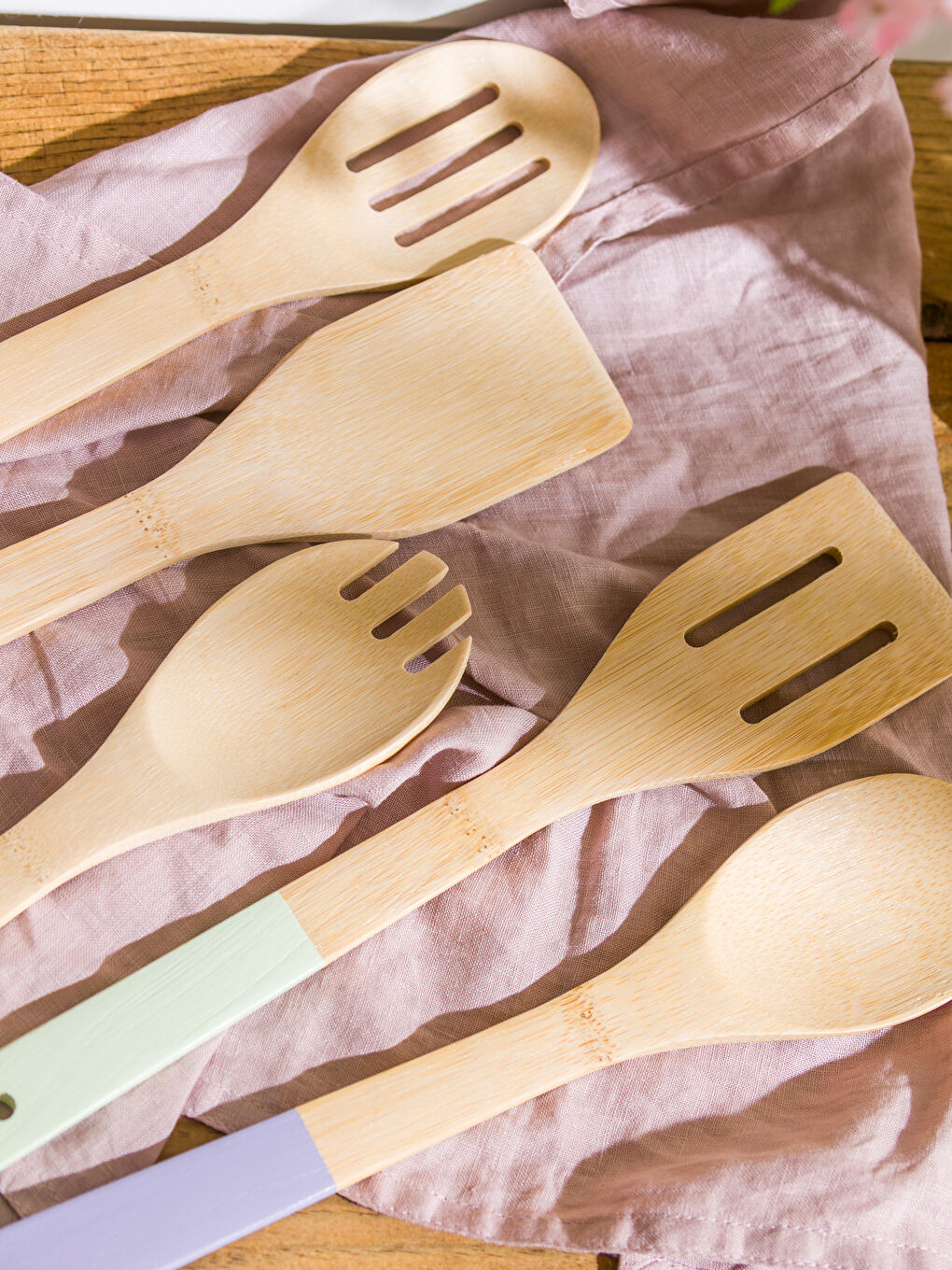 Kahverengi Ahşap Servis Gereci Seti 5'li-1