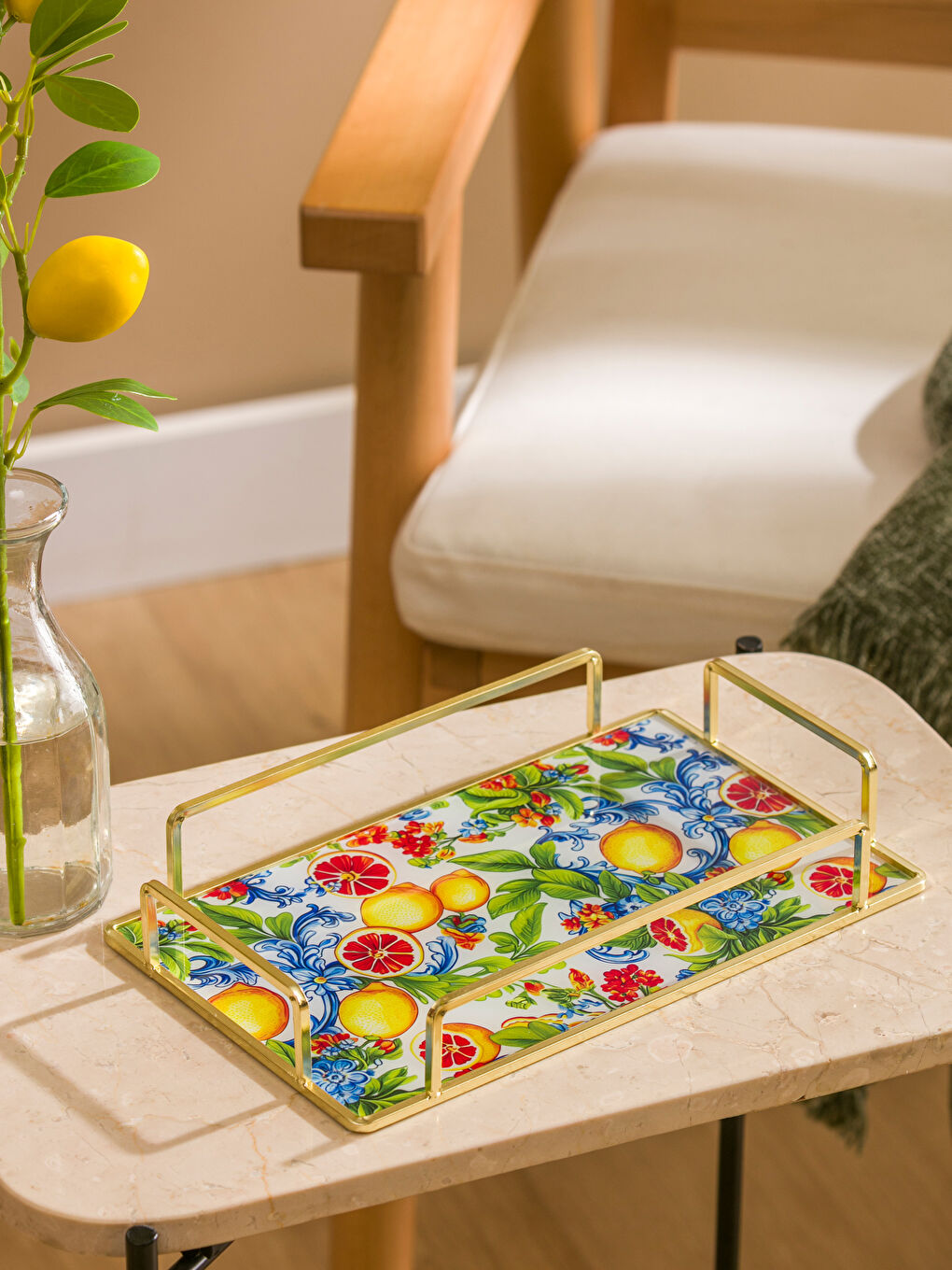 Dekorativni metalni poslužavnik 25 cm-1