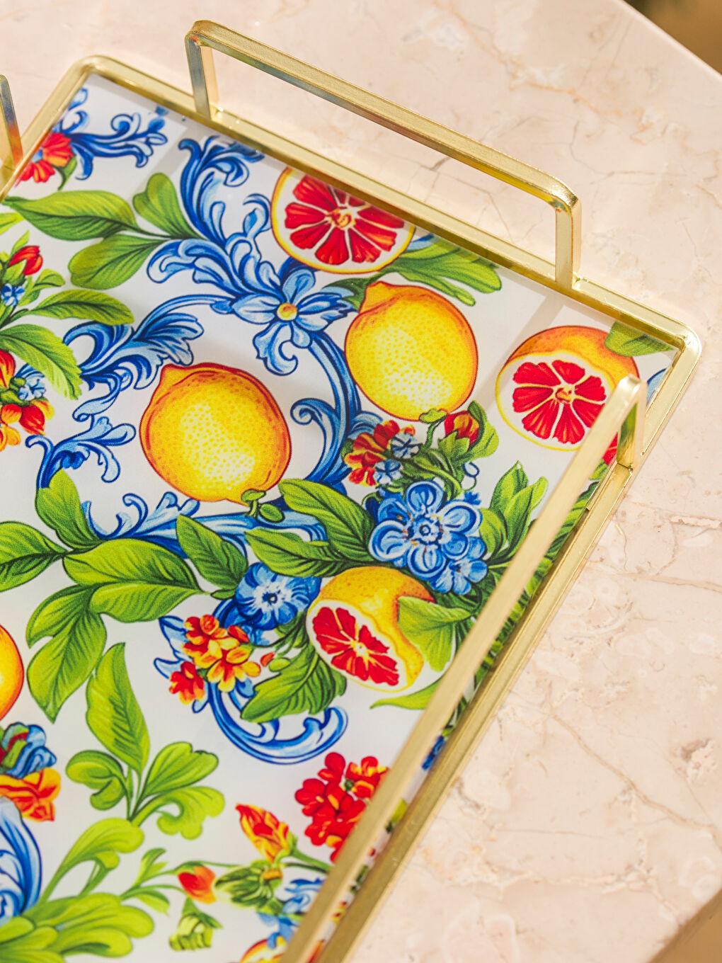 Dekorativni metalni poslužavnik 25 cm-2