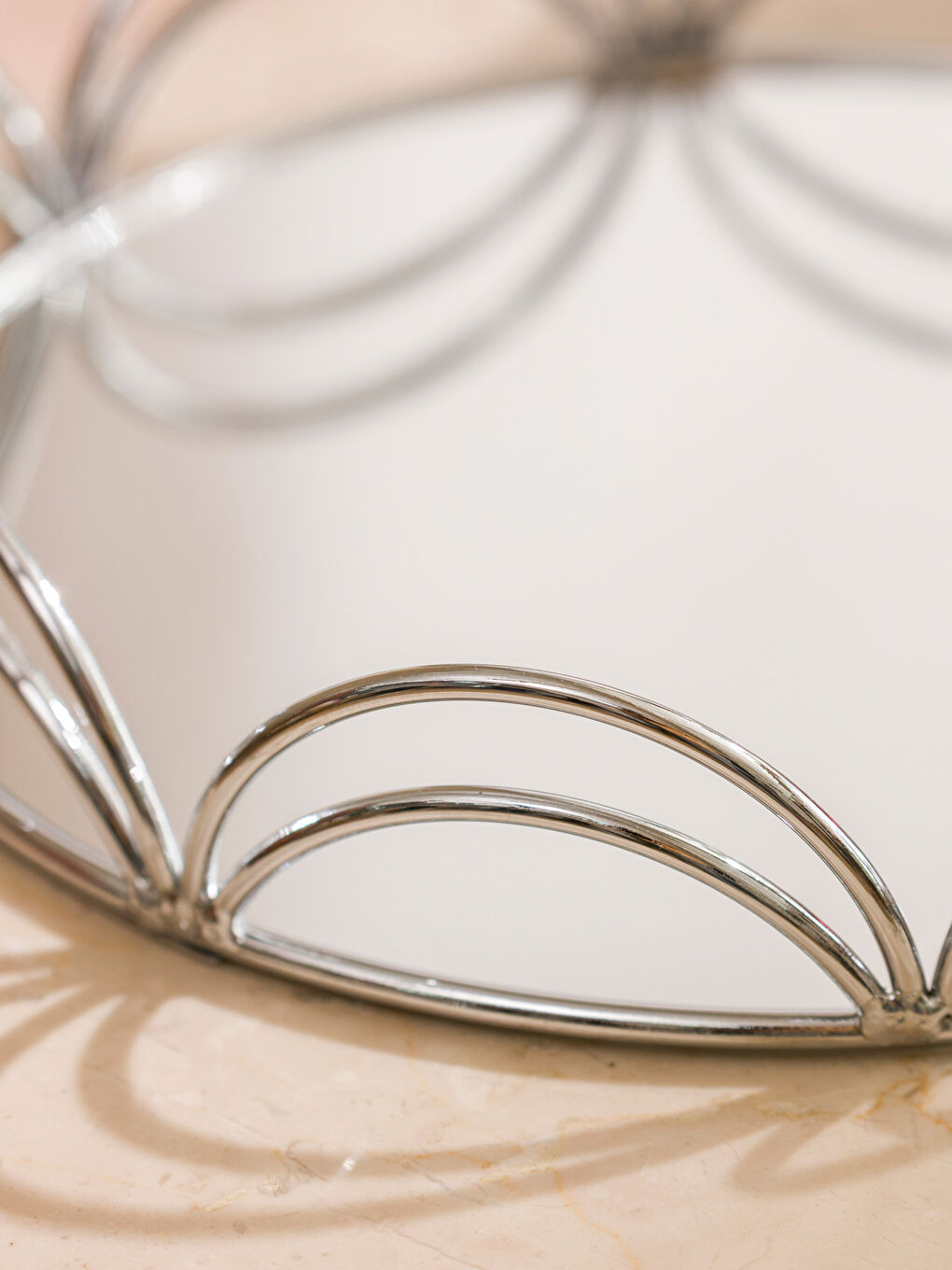 Ogledalo metalna tacna, 20 cm.-2