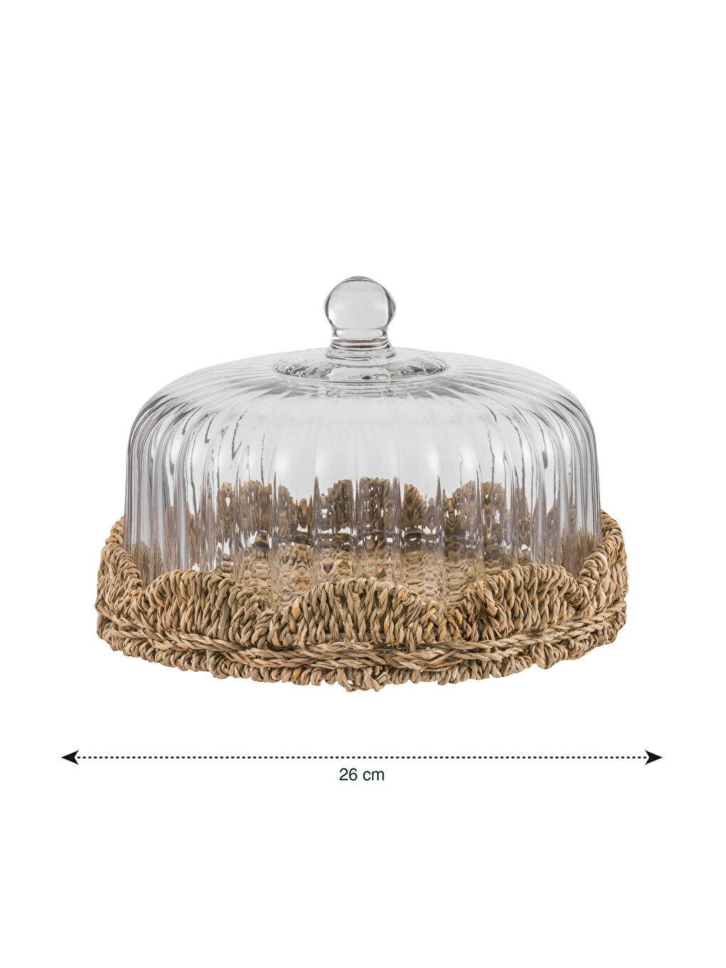 Renksiz Dekoratif Hasır Tabanlı Sunumluk 26 Cm-3