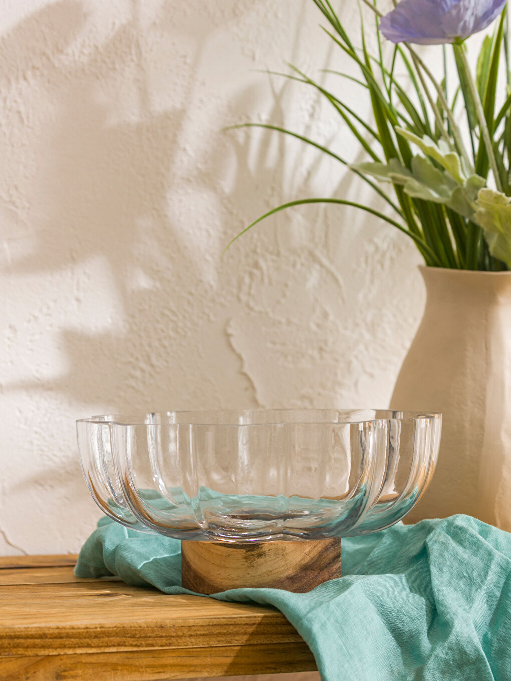 Renksiz Dekoratif Ahşap Ayaklı Sunumluk 22 Cm