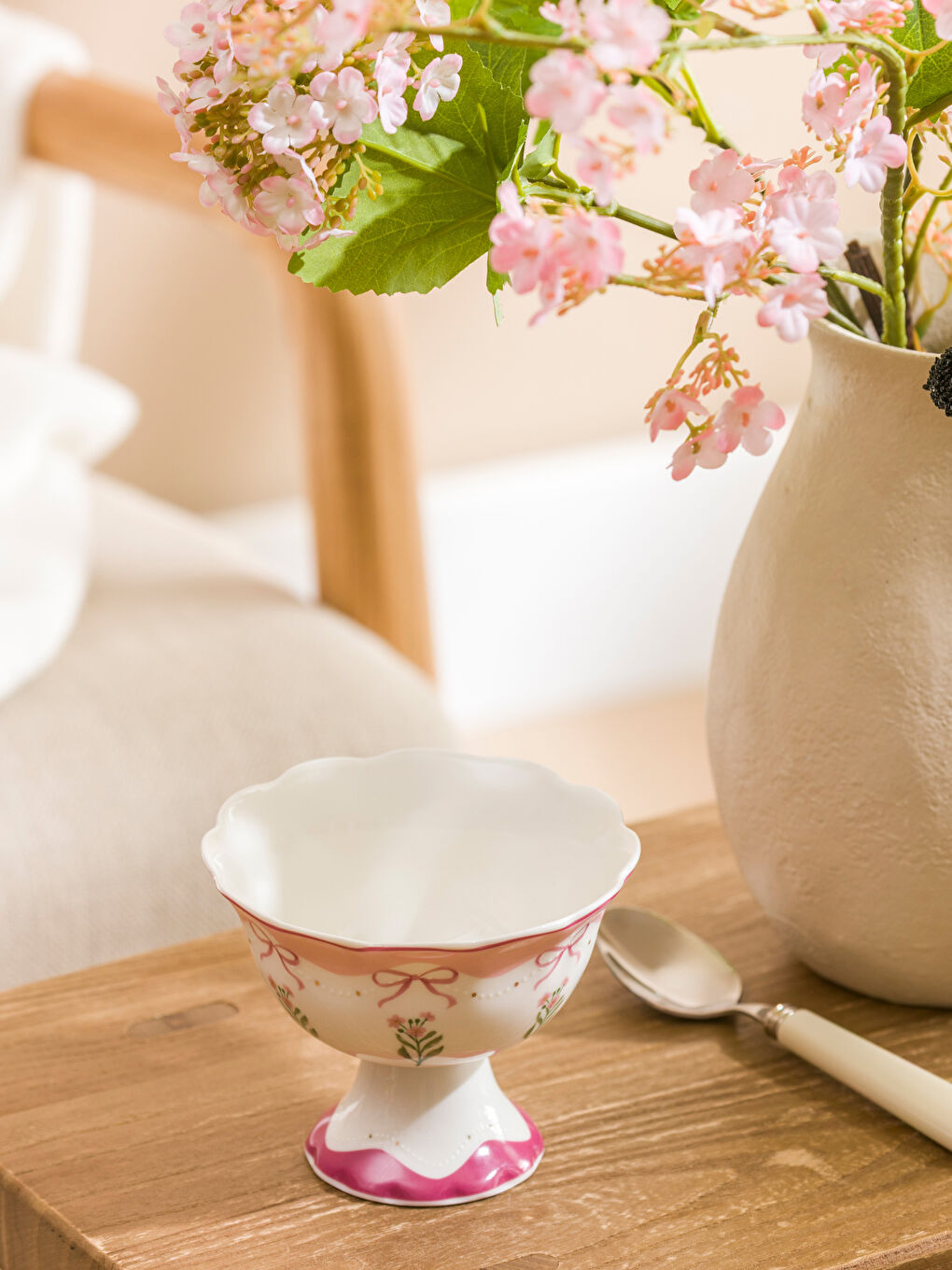 Karışık Fiyonk Baskılı Porselen Kase 11 cm-1