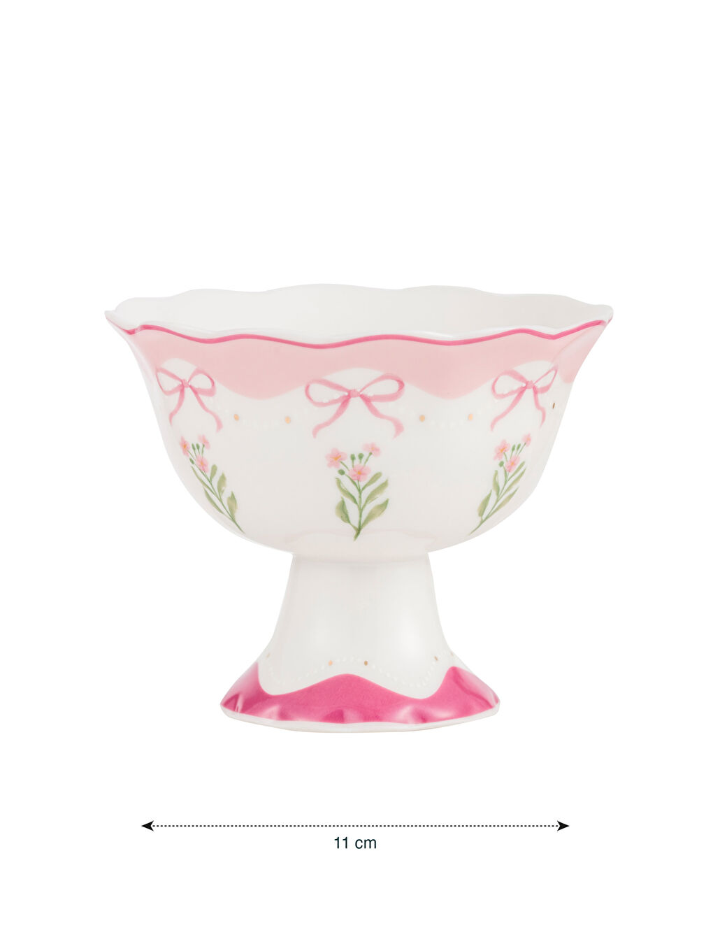 Karışık Fiyonk Baskılı Porselen Kase 11 cm-4