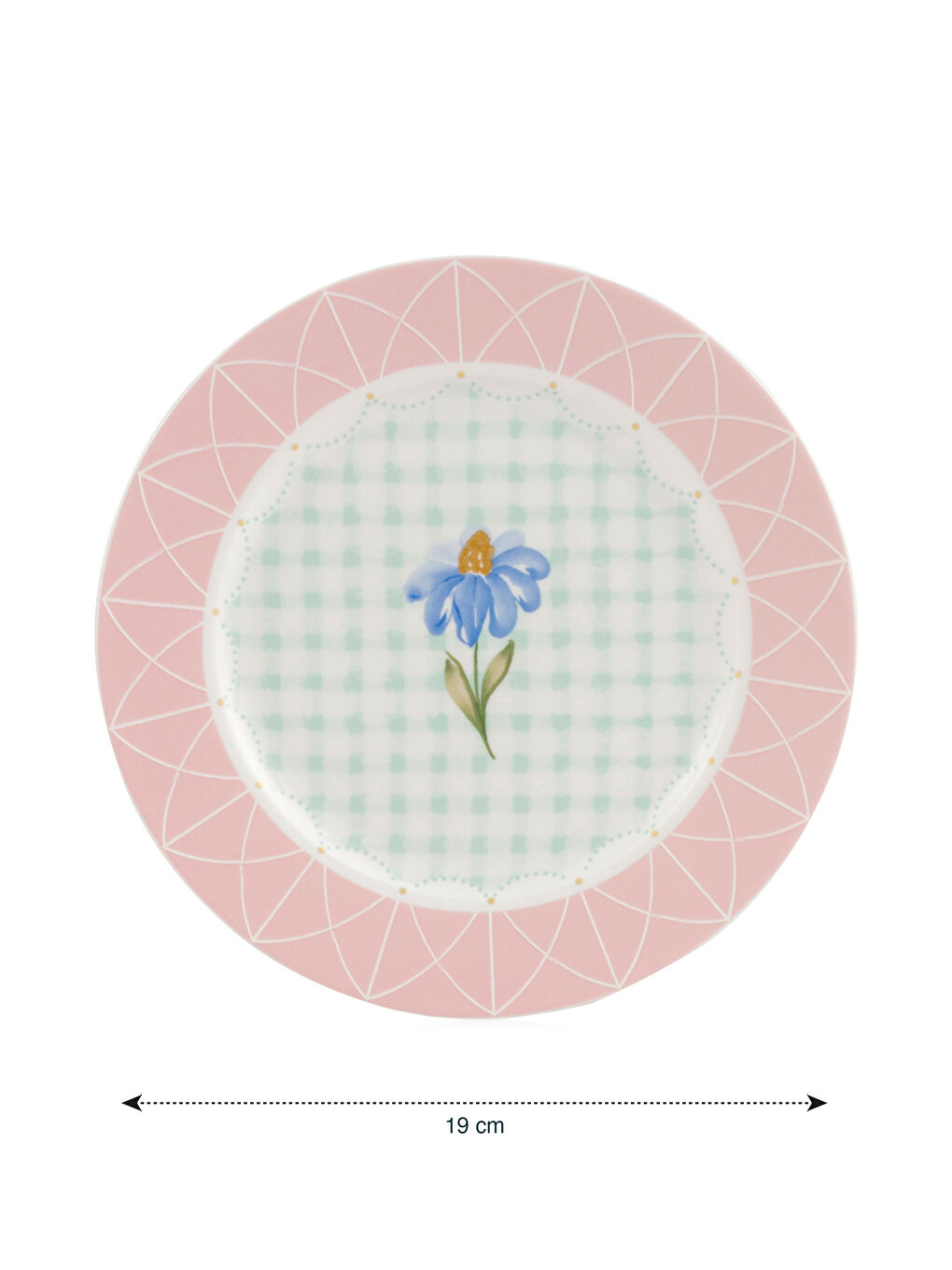 Karışık Çiçek Baskılı Porselen Pasta Tabağı 2'li-4