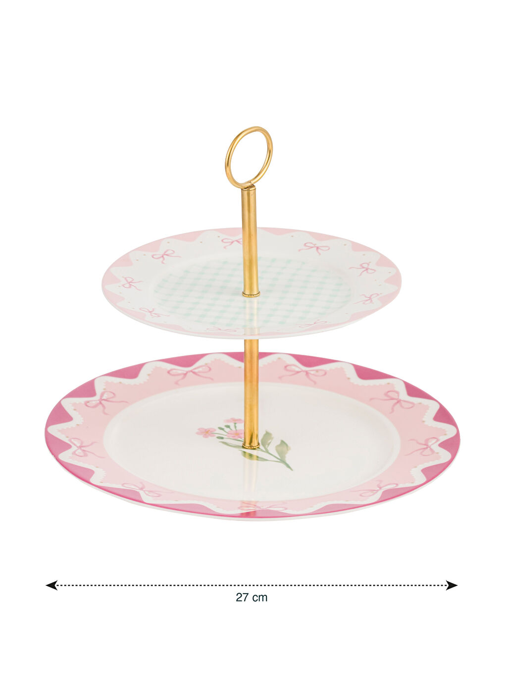 Karışık Çift Katlı Cam Sunumluk 27 cm
-4