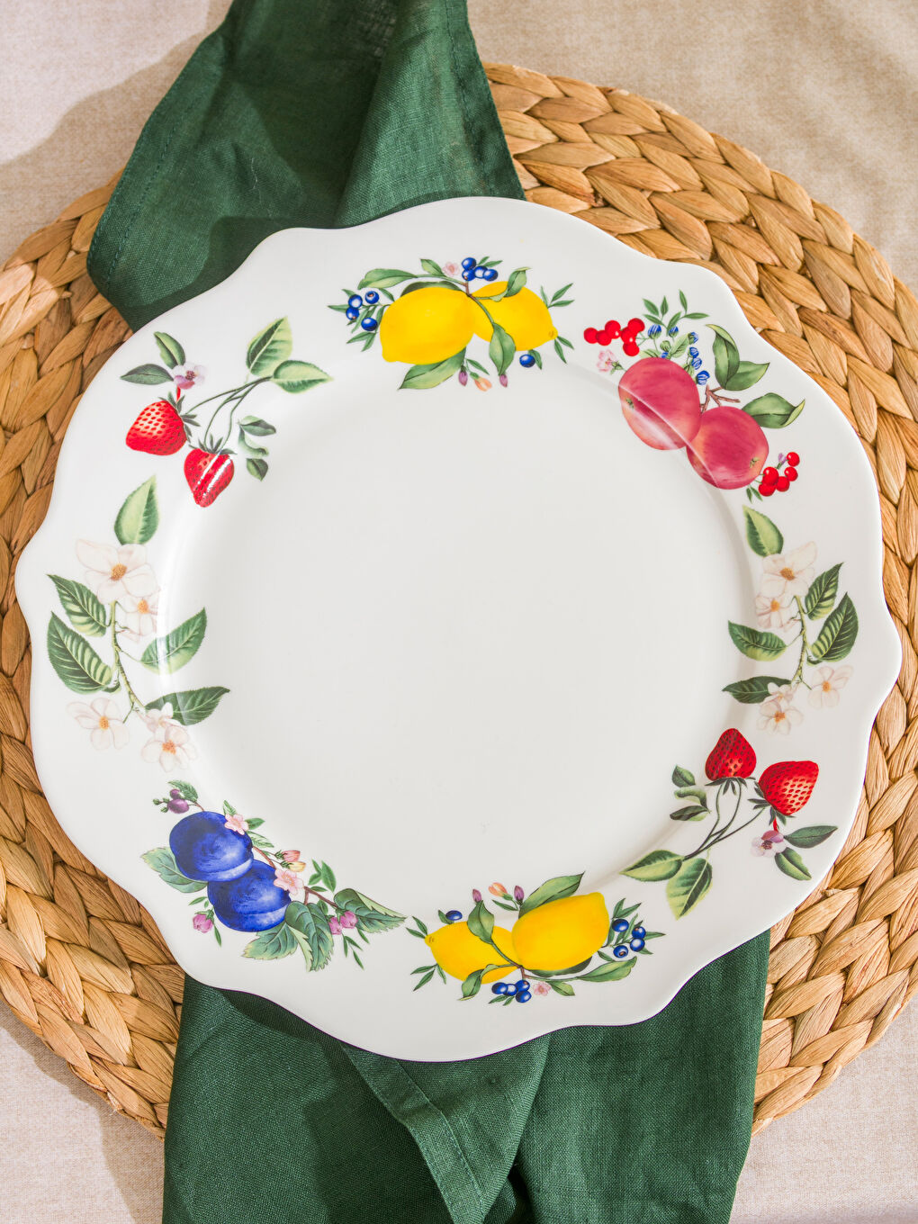 Karışık Baskılı Porselen Servis Tabağı 27 cm-1