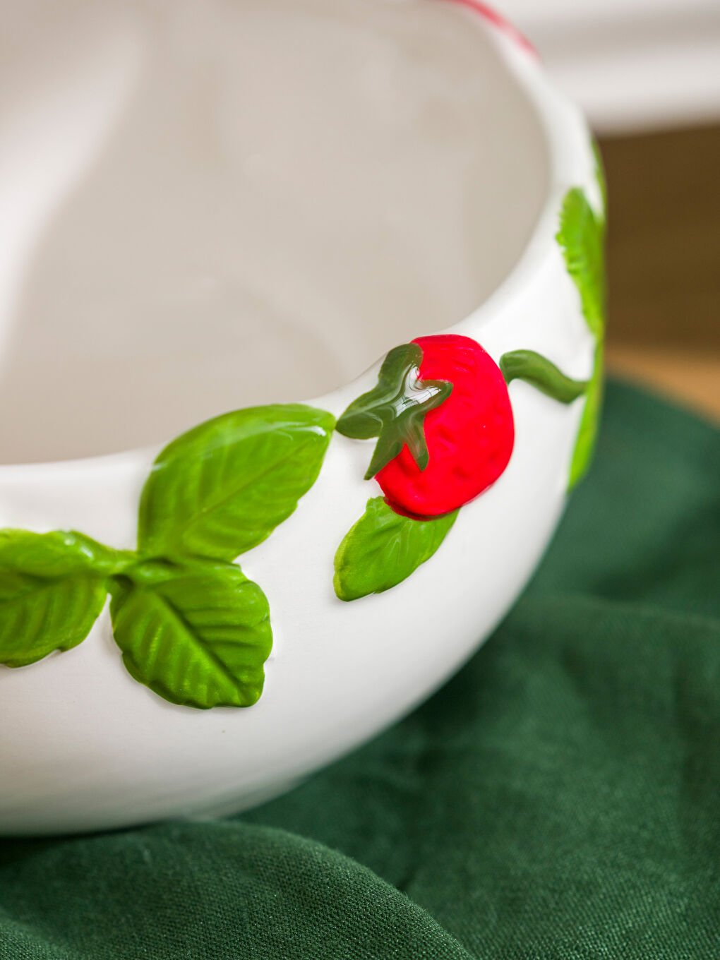 Karışık Çilek Baskılı Seramik Kase 14 cm-2