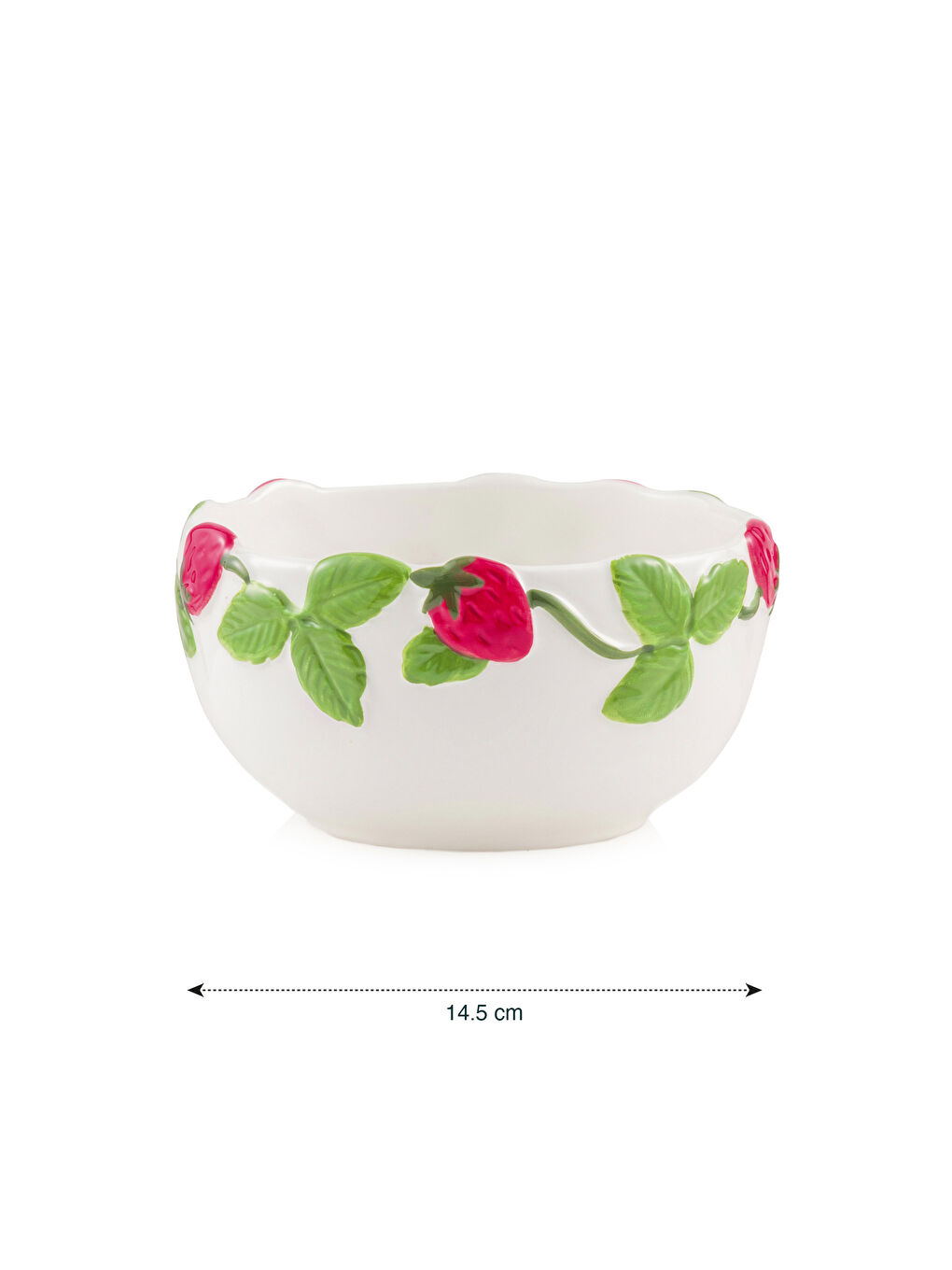 Karışık Çilek Baskılı Seramik Kase 14 cm-4