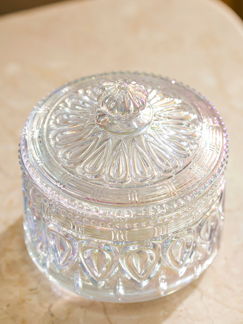 Стеклянная сахарница, 9 см-2