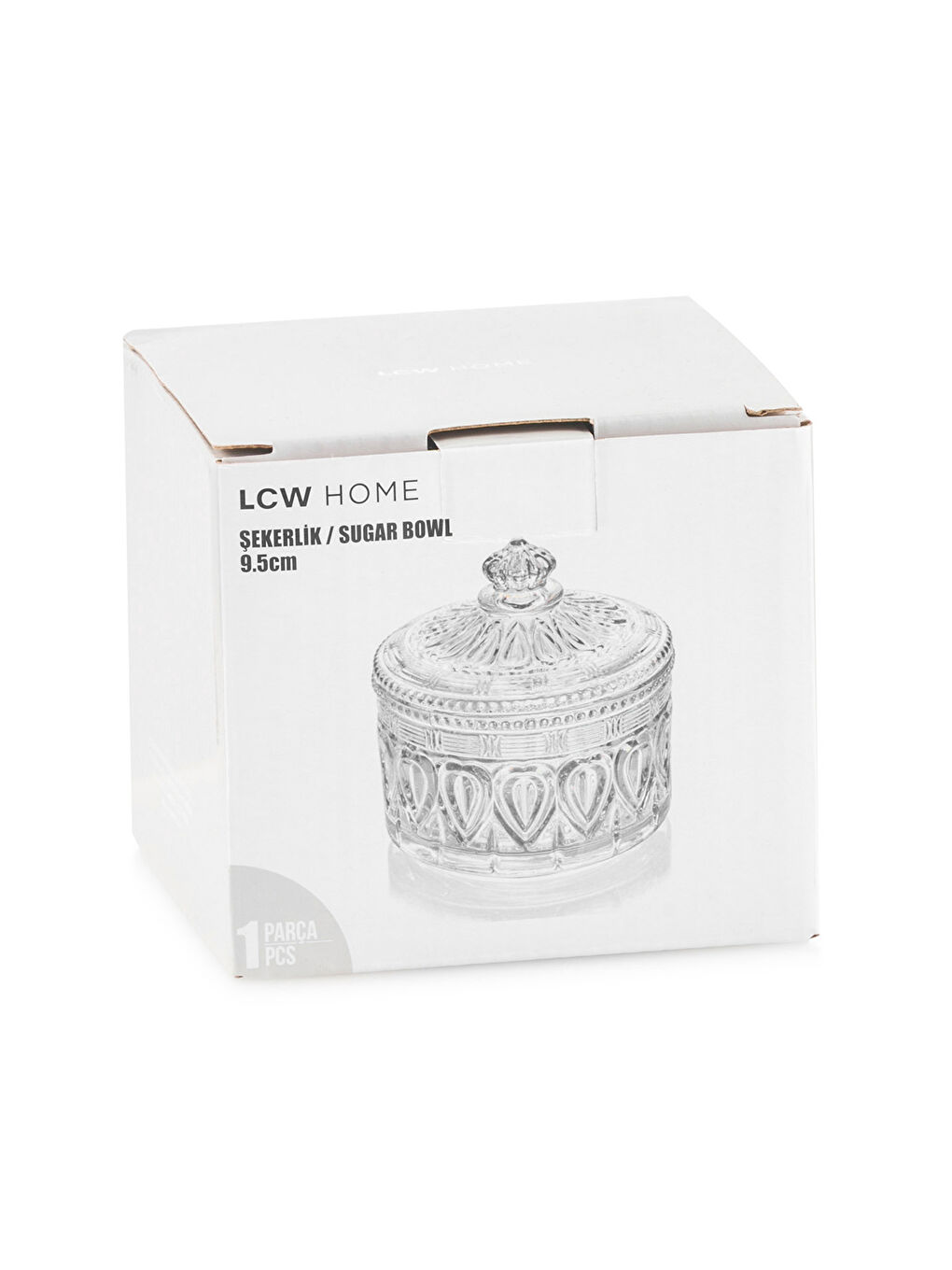 Стеклянная сахарница, 9 см-3