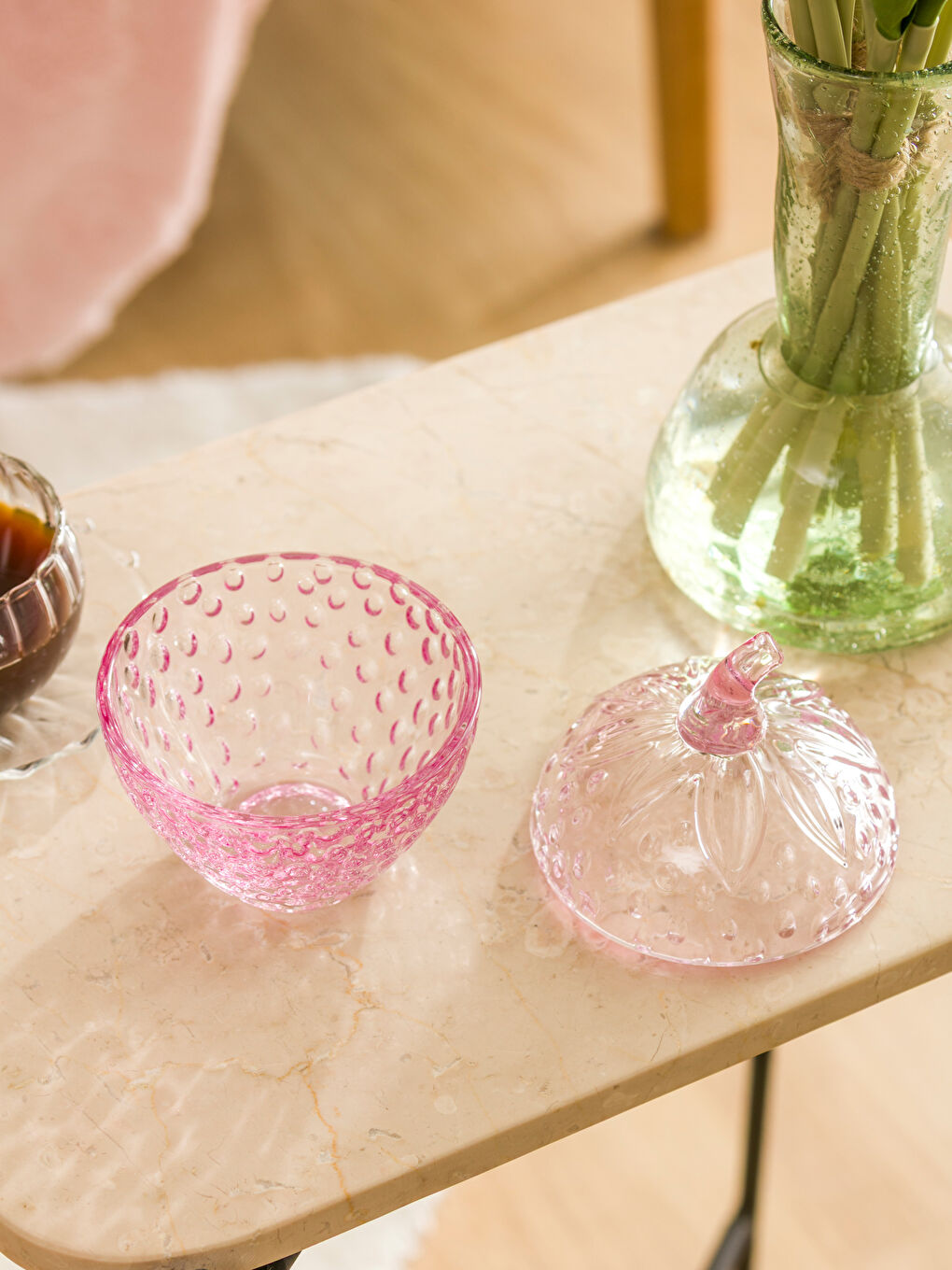 Decorative Glass Sugar Bowl 9 cm-2