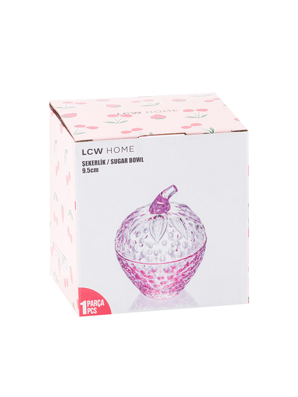 Decorative Glass Sugar Bowl 9 cm-3