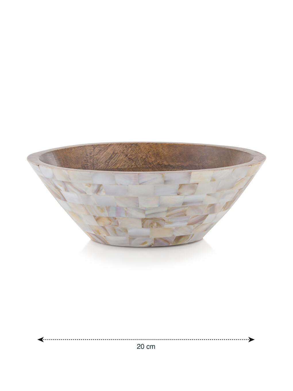 Karışık Mozaik Desenli Ahşap Kase 20 cm-3