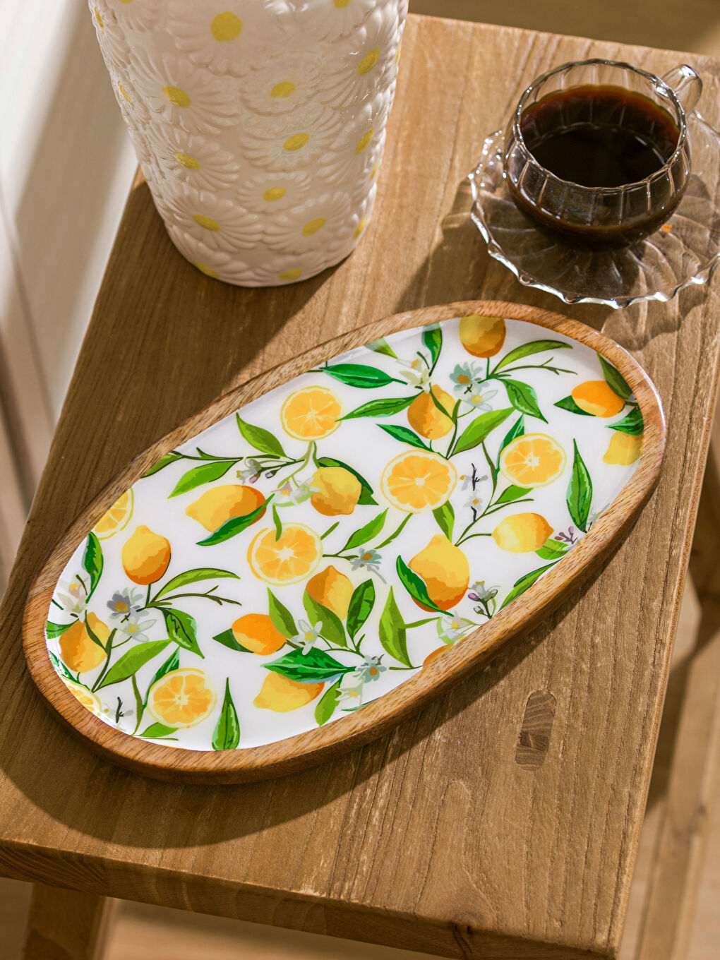 Karışık Ahşap Sunum Tabağı 25 cm-1