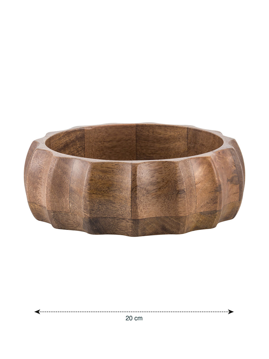 Karışık Oyma Detaylı Ahşap Kase 20 cm-3